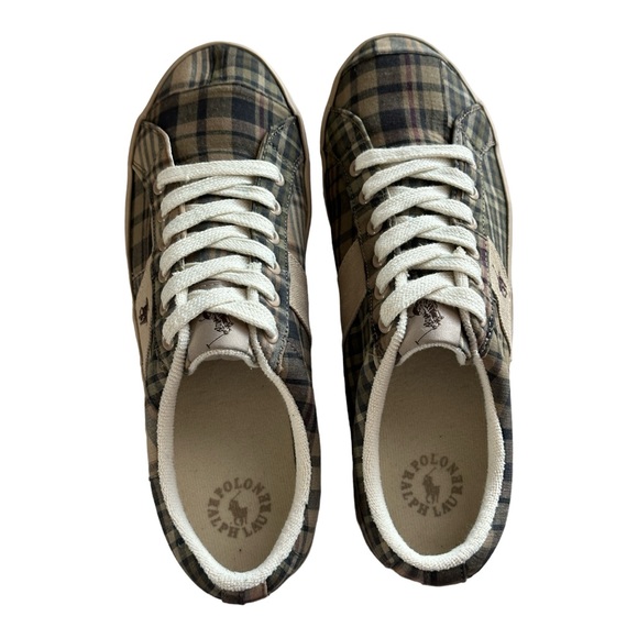 Polo Ralph Lauren Men's Plaid Canvas Sneakers Size 8D - Picture 6 of 12